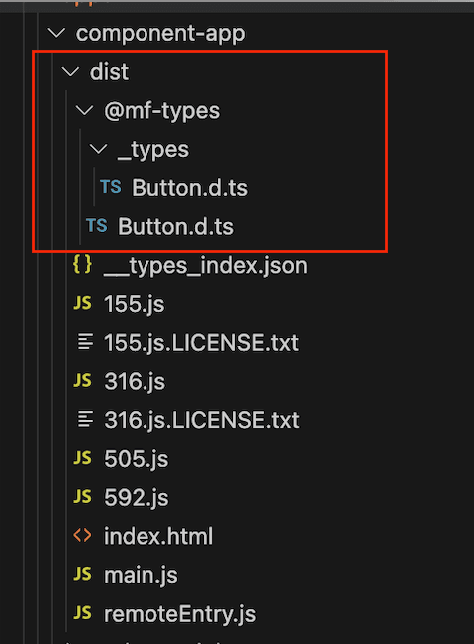 빌드 후 생성된 @mf-types
